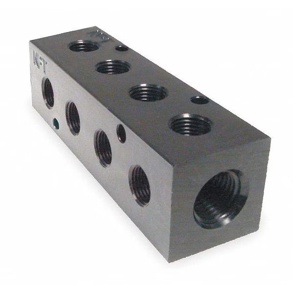 Pneumadyne Manifold, 90,Metal,NPT,1/4 In.,1/8 In. M10-125-4-90 Pneumadyne