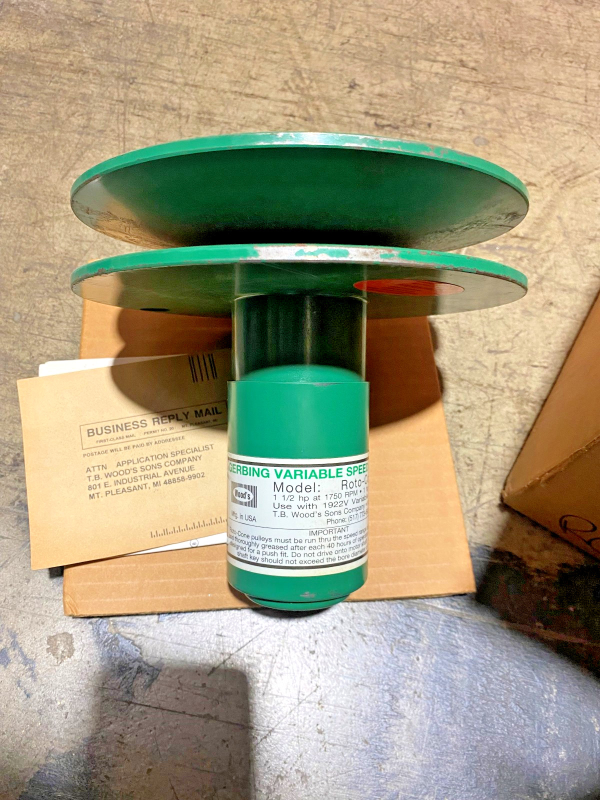 GERBING TB WOODS ROTOCONE RC75 X 3/4 BORE NEW OLD STOCK AS/IS