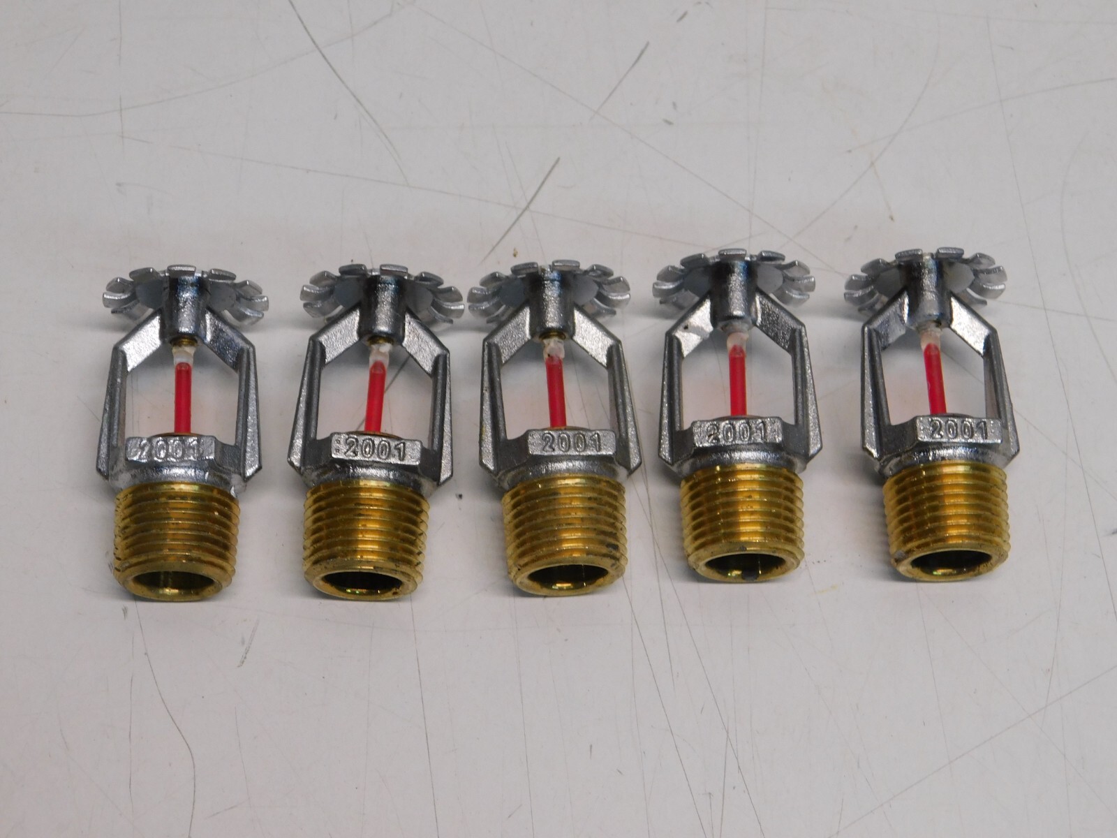 NEW Lot of 5 GEM Fire Sprinkler Head Bulb 573719155 Mod A PD 155 DEG CP 1/2″ QR
