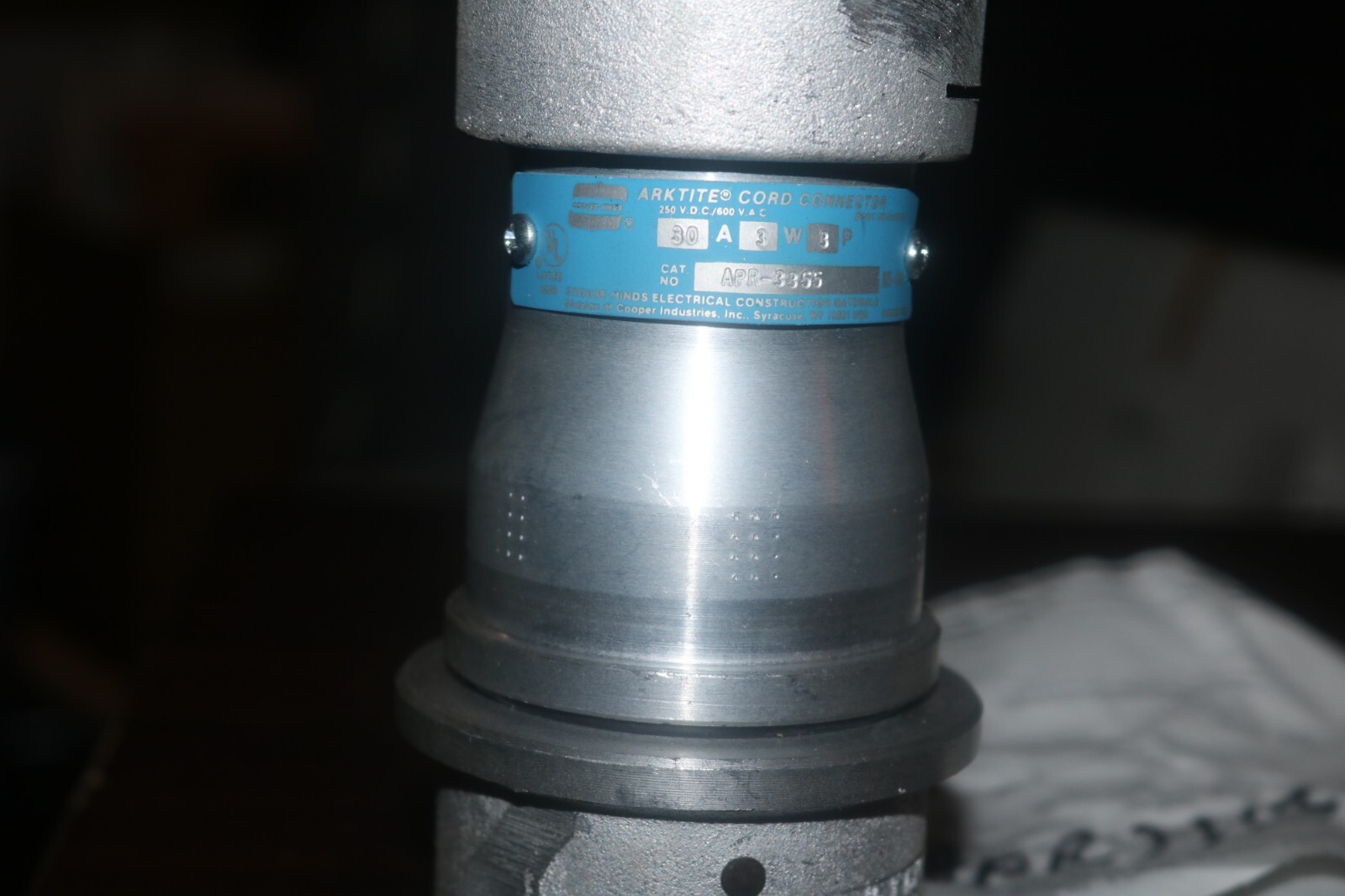 NOS Arktite APR 3355 250VDC 600VAC 30 amp 3 pin connector