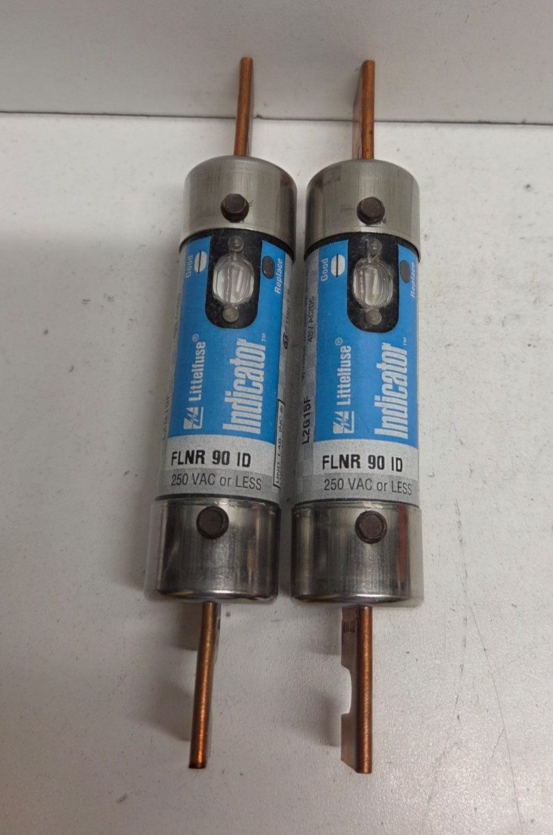 LOT OF 2 NEW NO BOX! LITTELFUSE 90A 250V RK5 INDICATOR FUSES FLNR-90-ID