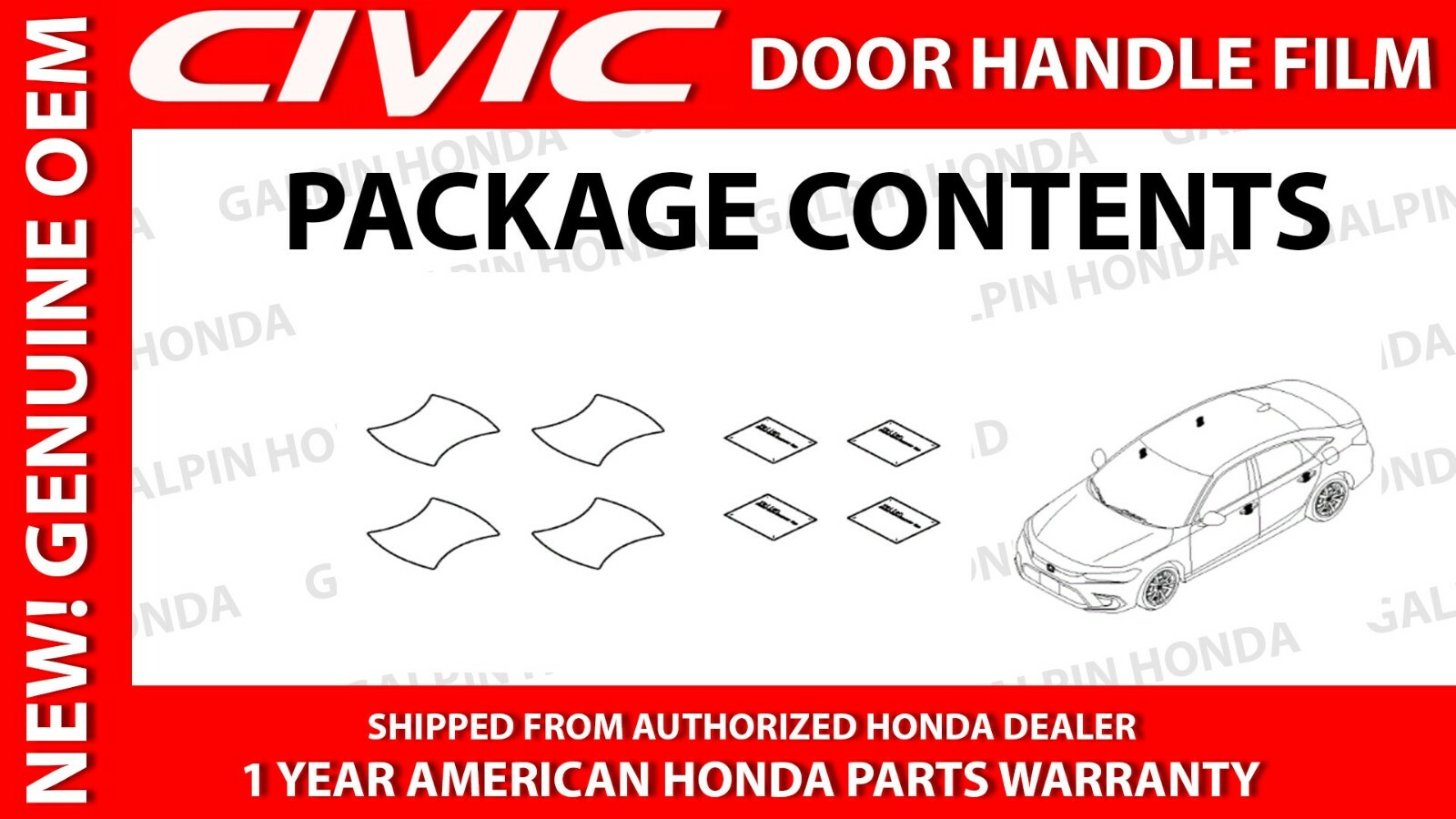 2022 NEW! HONDA CIVIC DOOR HANDLE FILM [08P48-T20-100]