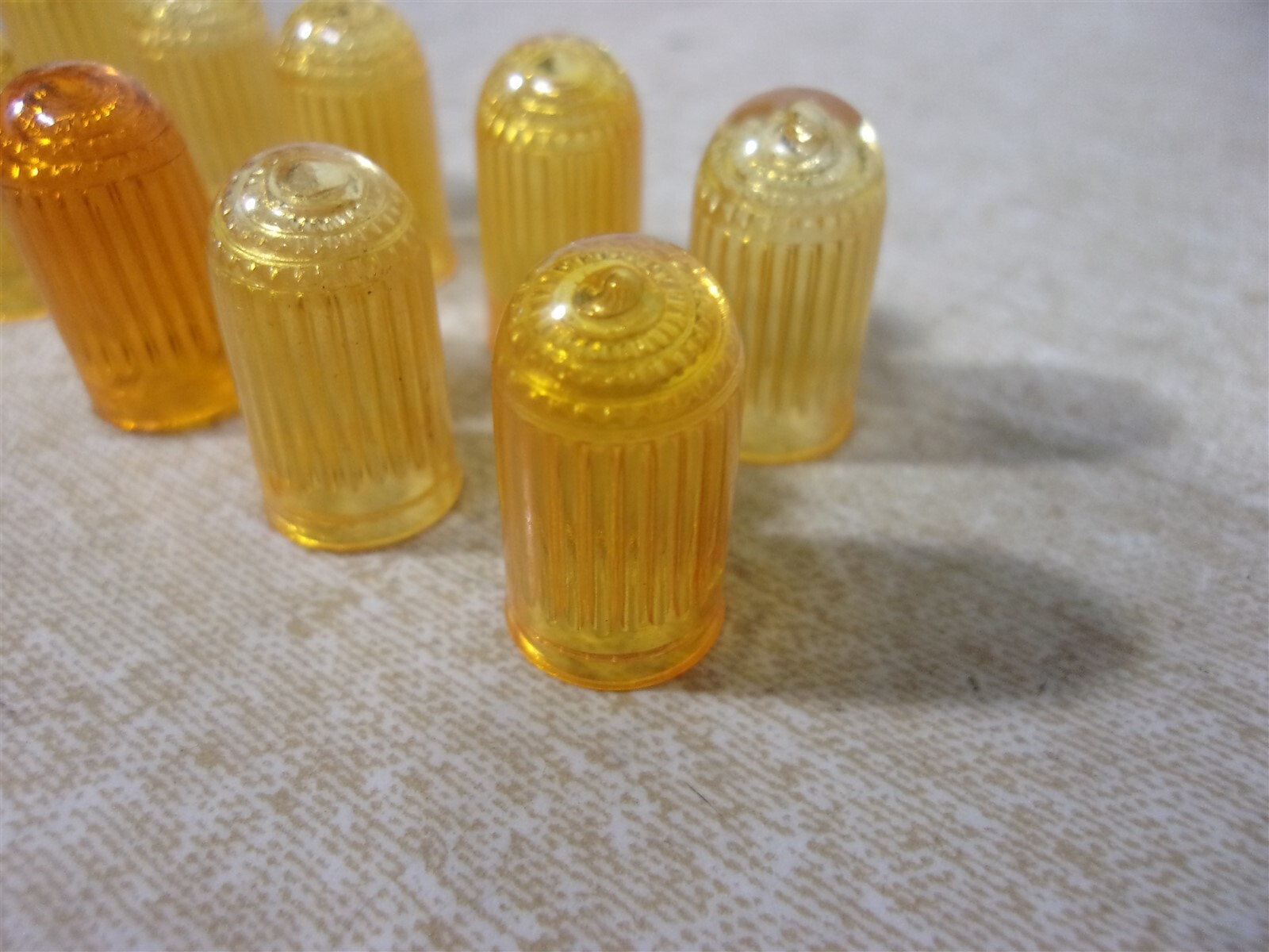 NEW Amber Plastic Pilot Light Caps Lenses, Lot of 10 *FREE SHIPPING*