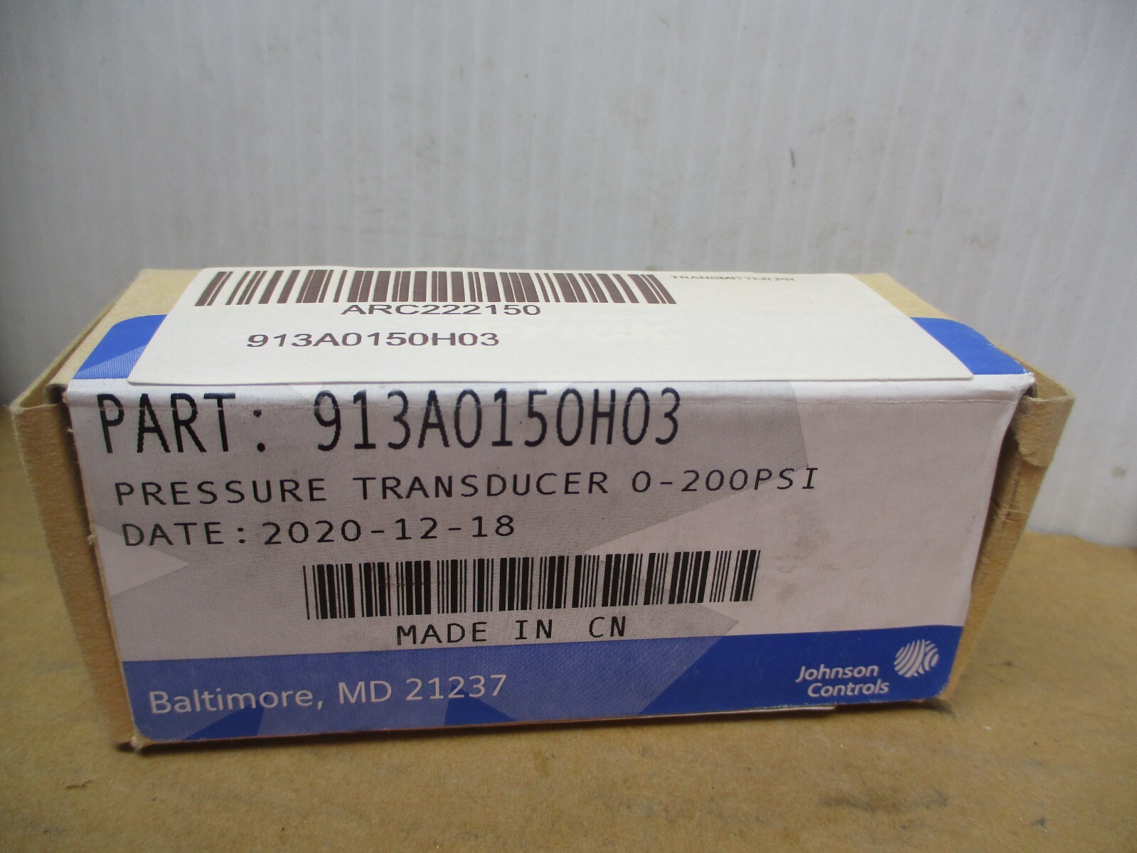 JOHNSON CONTROLS 913A0146H01 200PSI pressure transducer