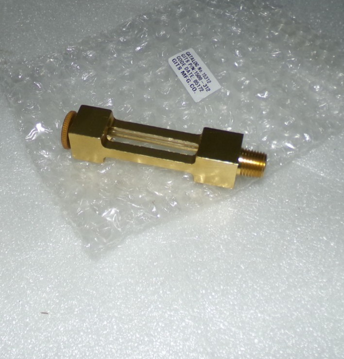 Gits 15312 Liquid Level Gauge Aluminum Gold Anodize Glass 1/4-18 Thread NEW