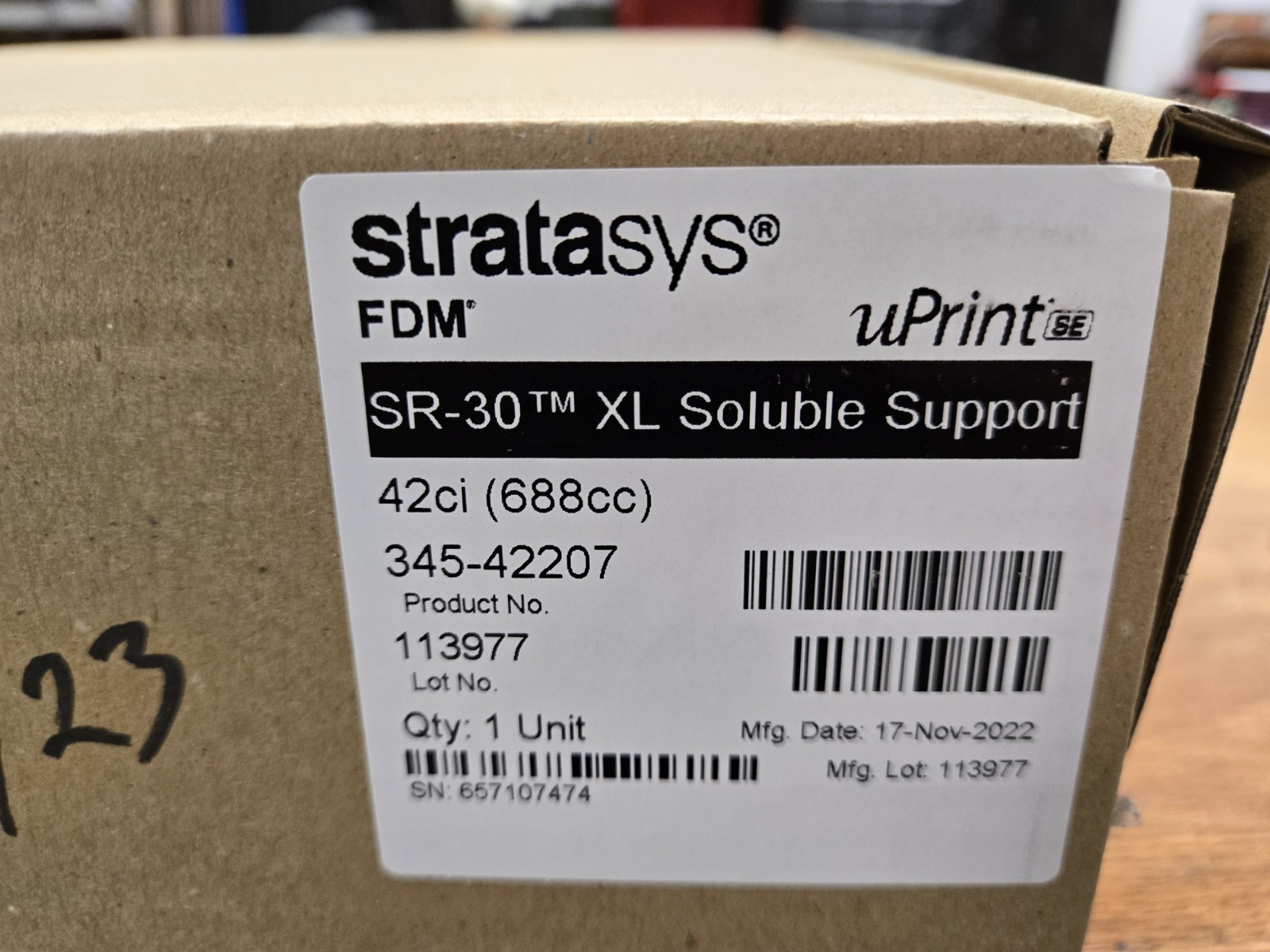 STRATASYS SR-30 XL Soluble Support Spool (PN: 345-42207) NEW