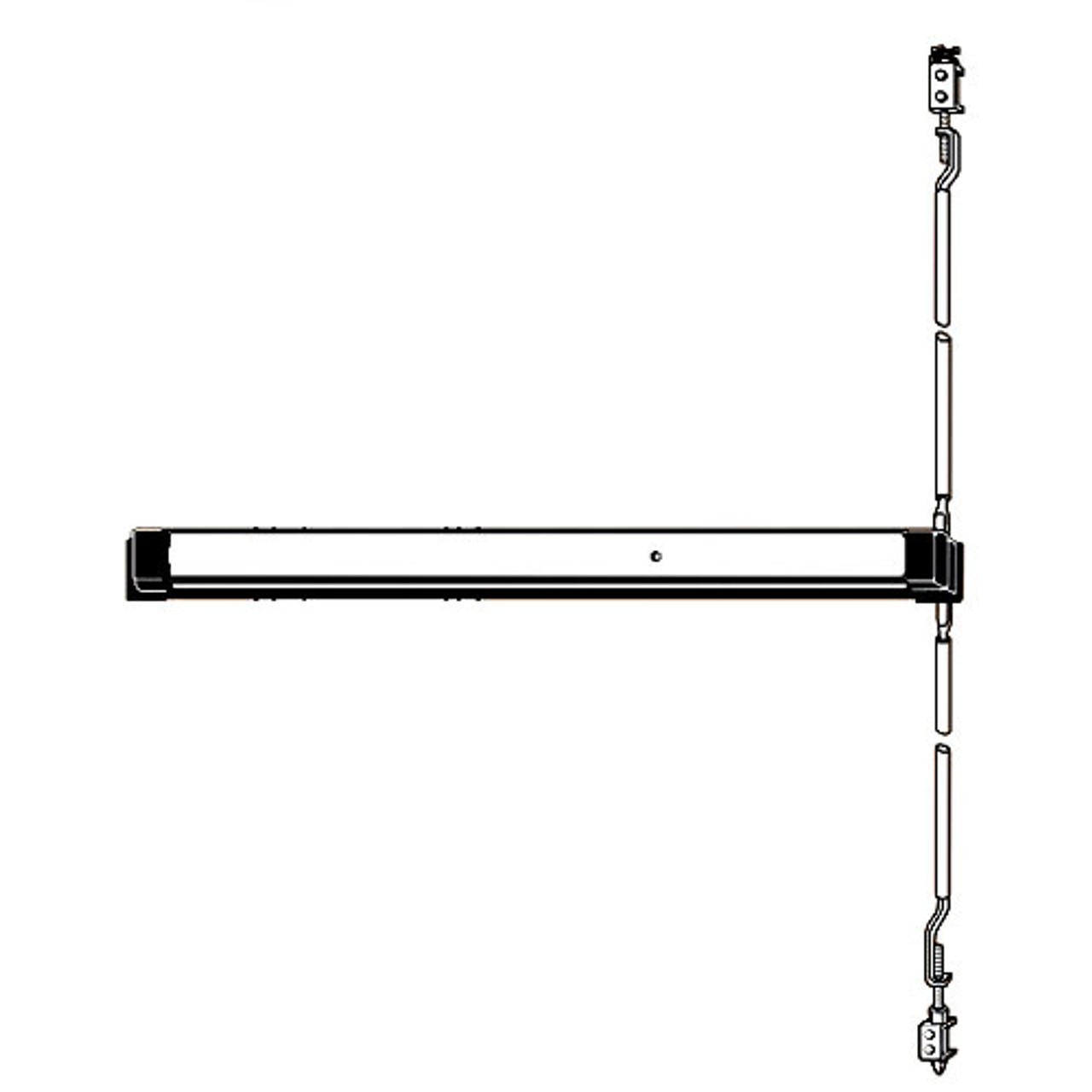 ADAMS RITE 8622-48 EXIT DEVICE 48″ CONCEALED VERTICAL ROD ALUMINUM ANSI G1