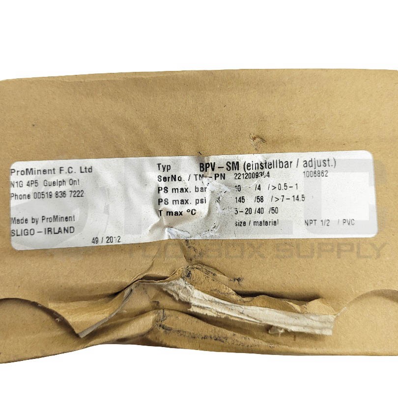 NEW PROMINENT BPV-SM PRESSURE RELIEF VALVE 1006882
