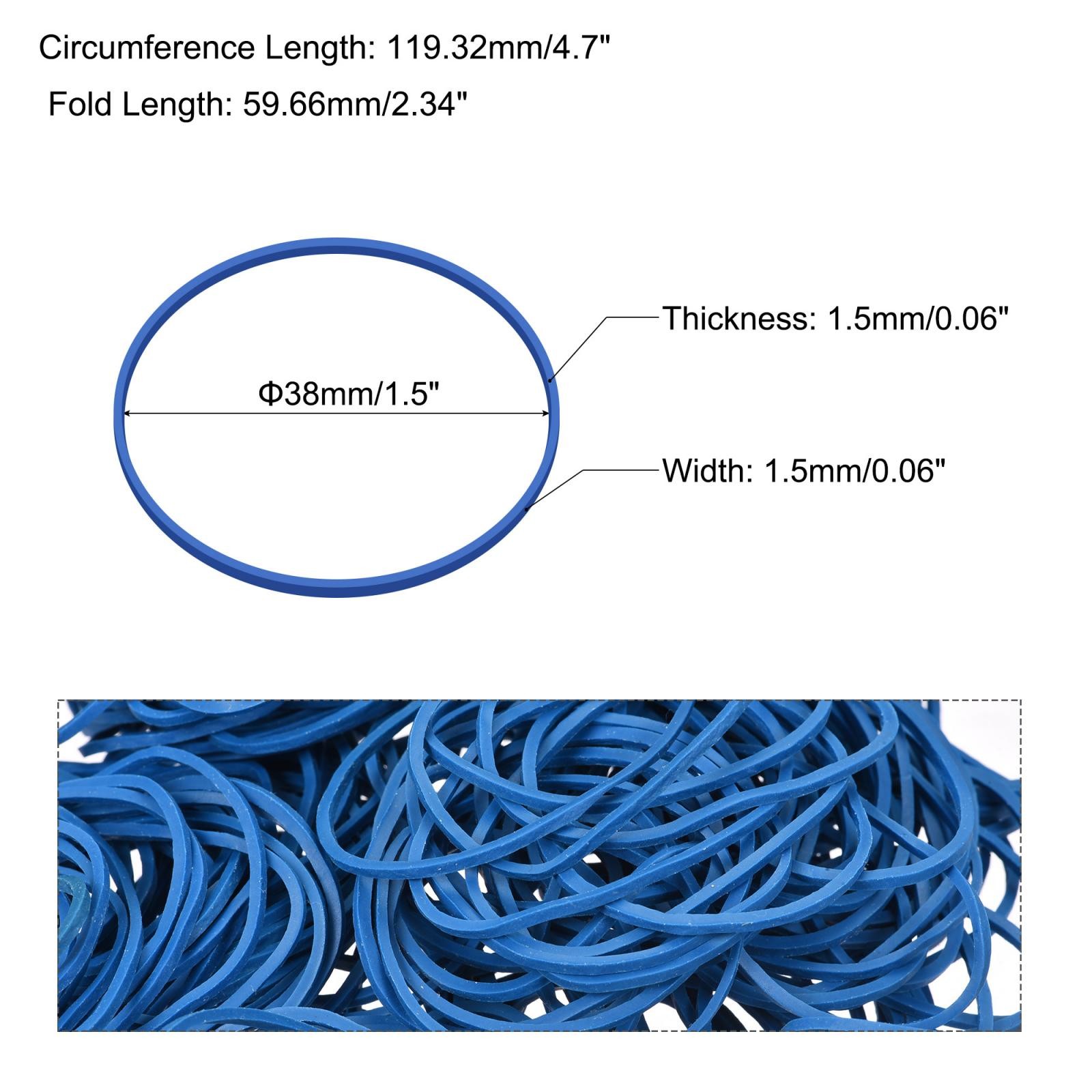 700Pack Blue Rubber Band 1.5inch Dia 0.06inch Thick for Home Office