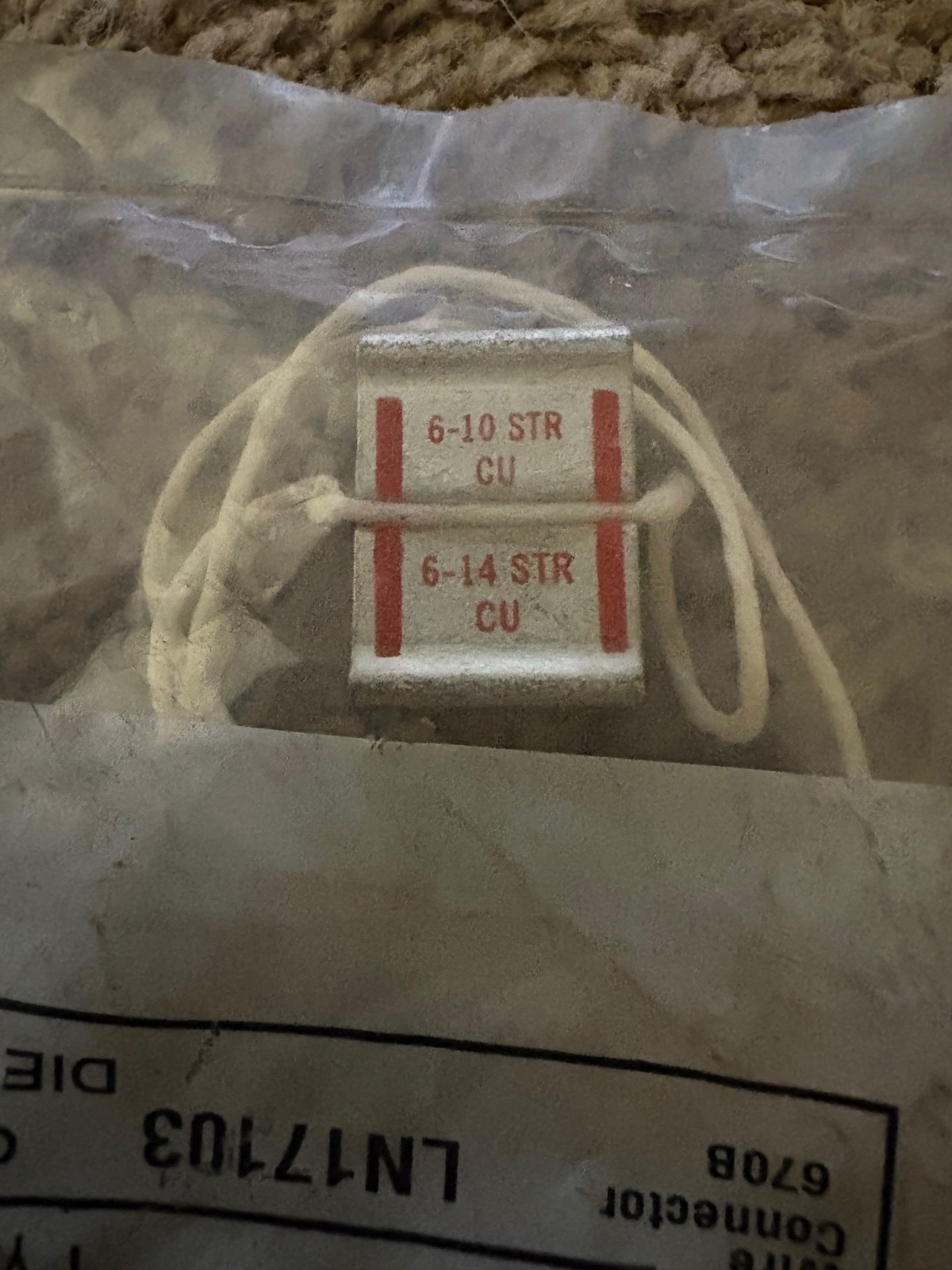 ~ Burndy YH6C6C ~ Wire Connector ~ 144253 ~ Still sealed!