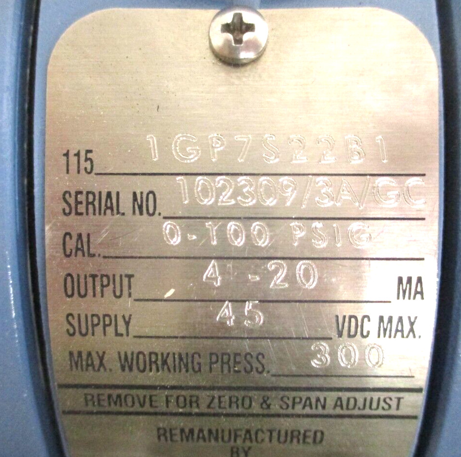 ROSEMOUNT , 1151GP7S22B1 , TRANSMITTER , with BRACKET , RECONDITIONED