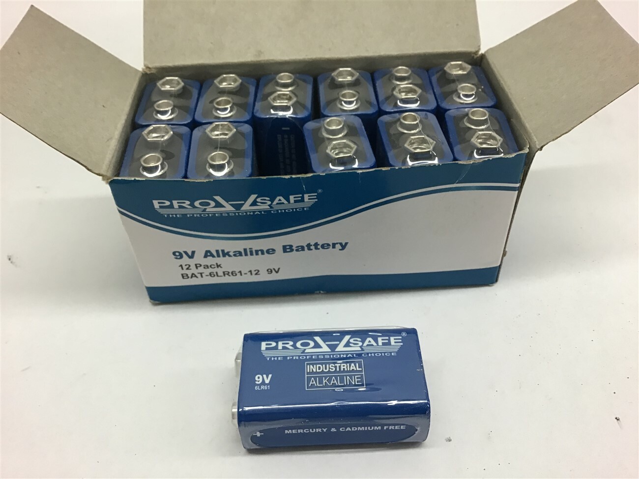 Pro-Safe 9v Alkaline Battery Lot of 12