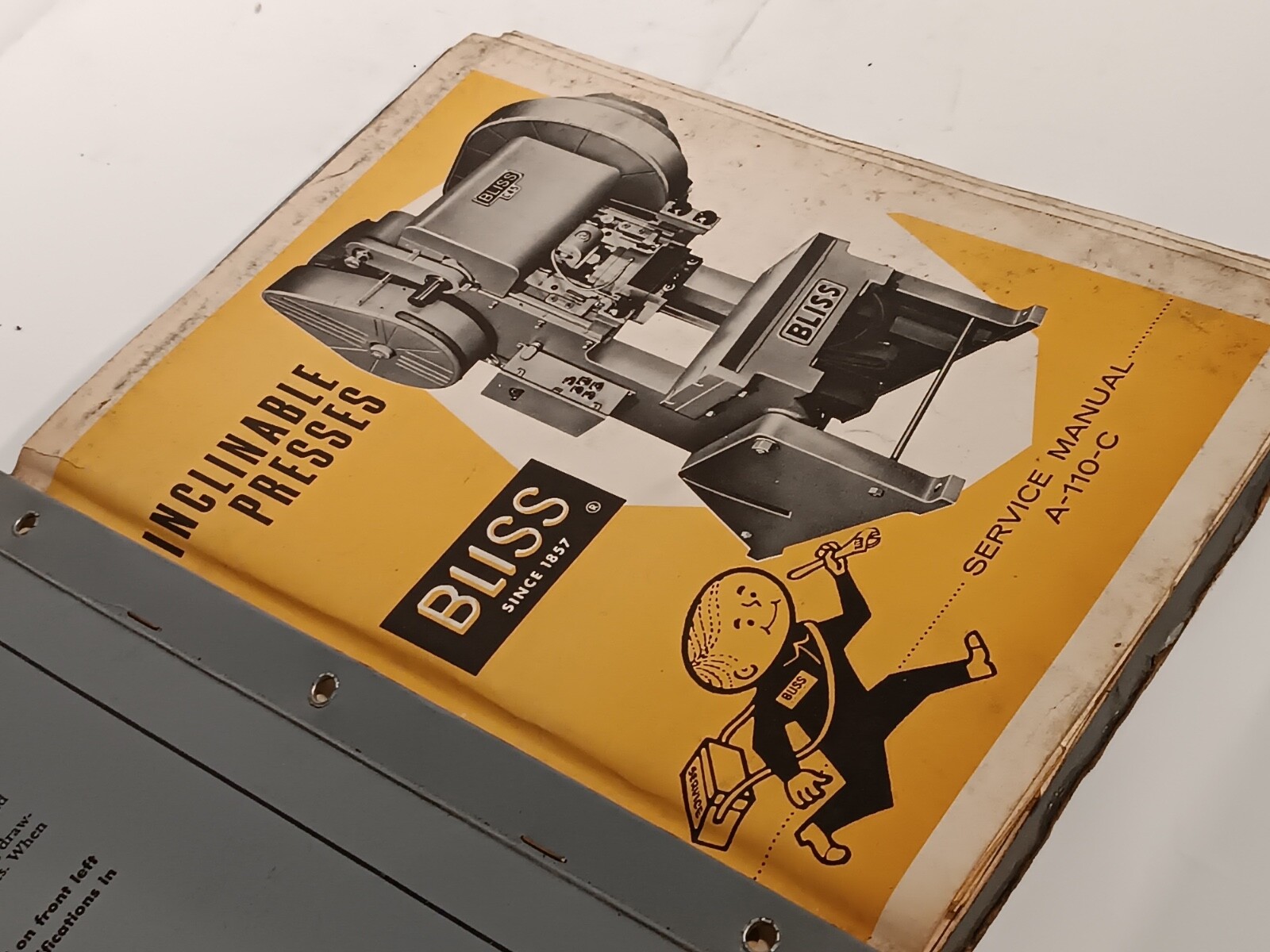 LOT GW Bliss NHIDA74 Inclinable 22-110 Ton Press A110C Owners Service Manuals
