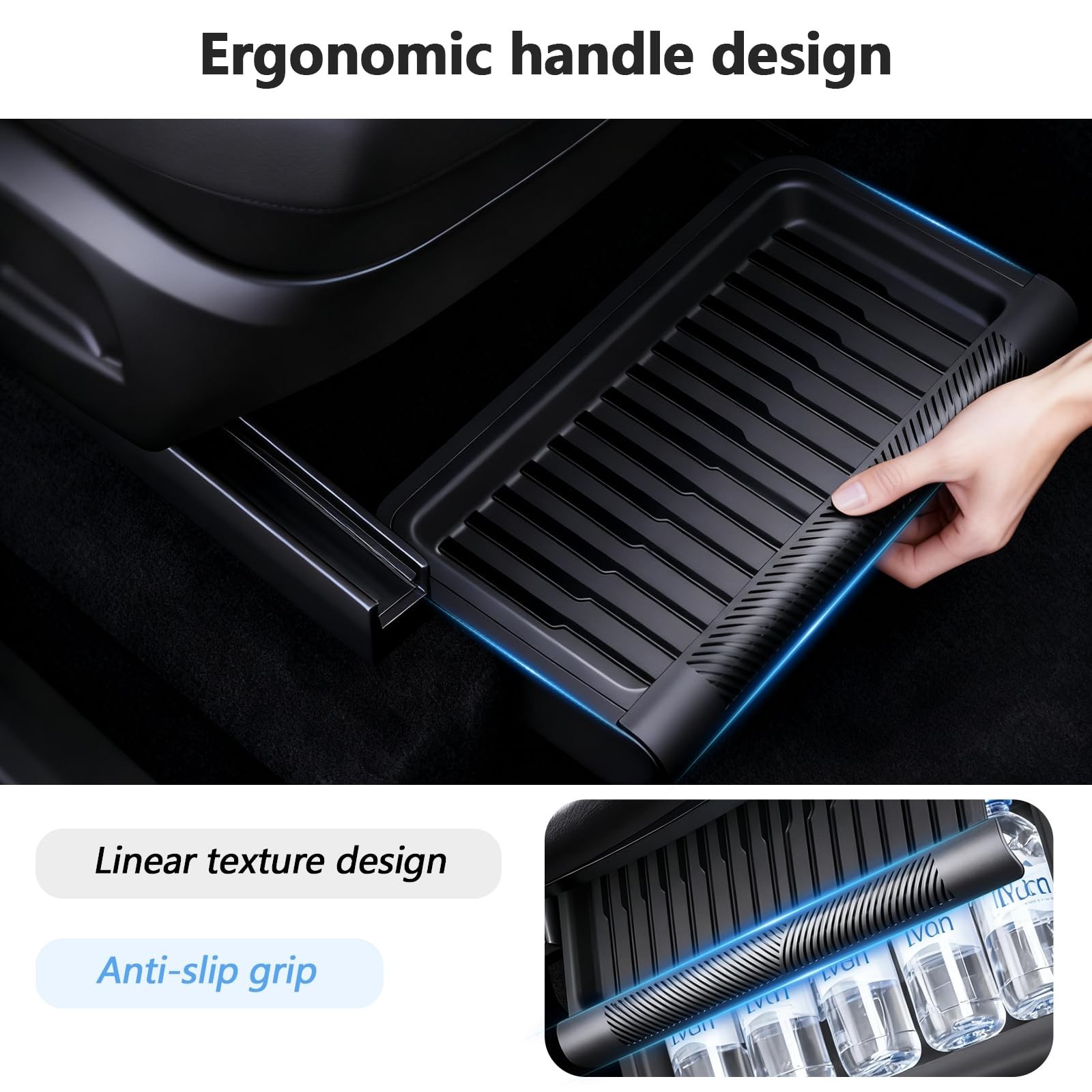 Upgraded Under seat Storage Tray with Lid for Tesla Model Y Juniper 2026, Hid…