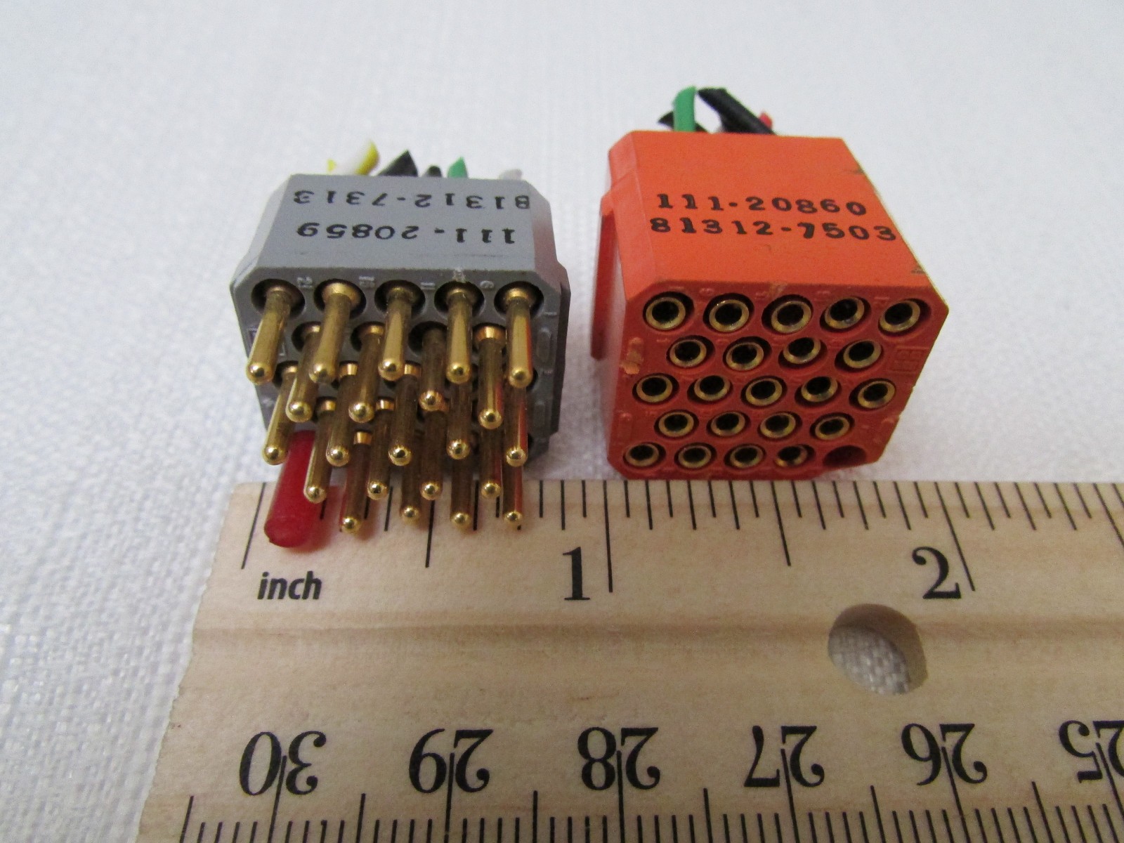 Litton Industries Connector Pair Gold Plated 22 Pins 22 Sockets