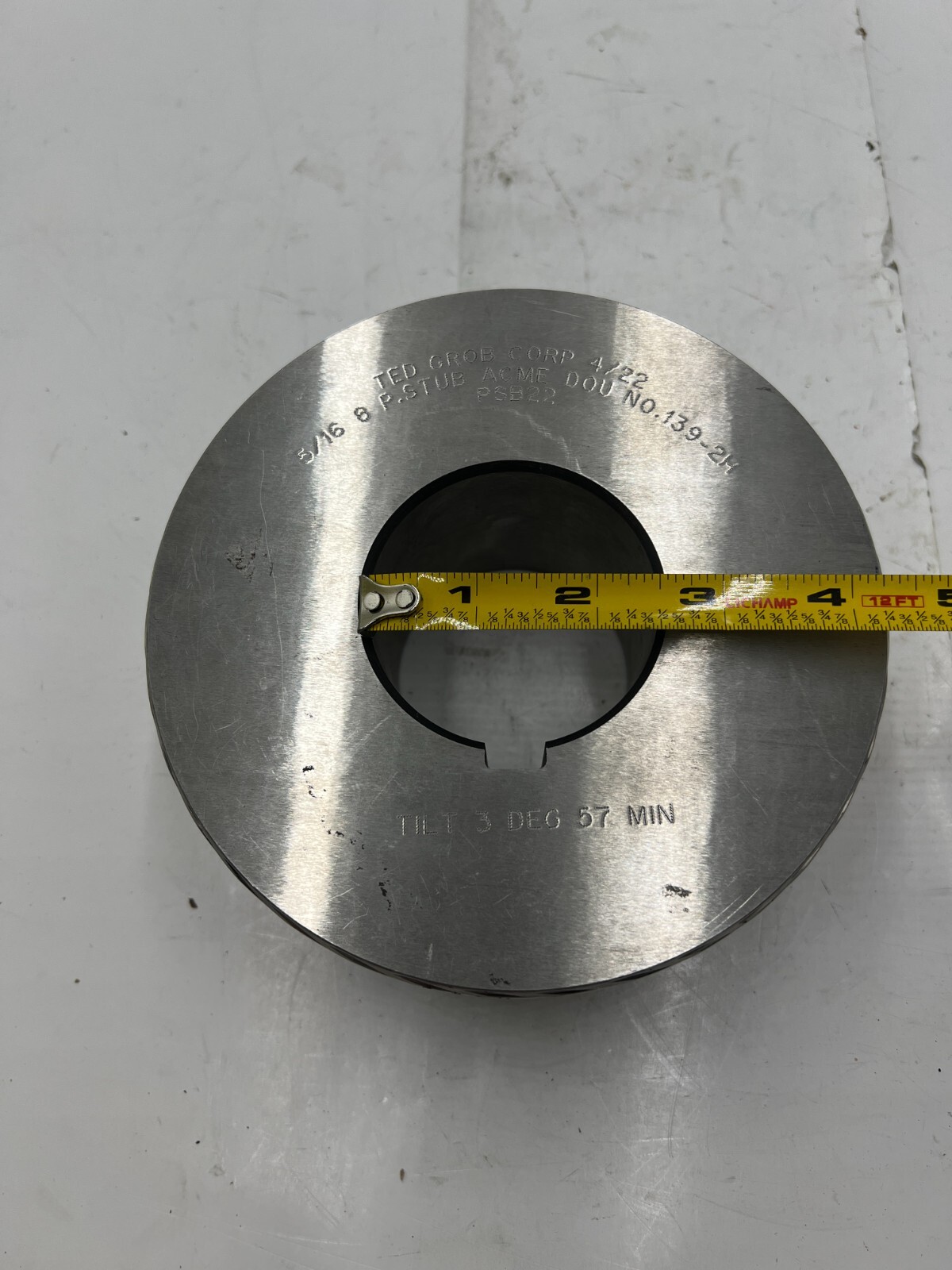 Ted Grob Corp 4/22 5/16 P.STUB ACME D0U No.139-2H Thread Rolling Die