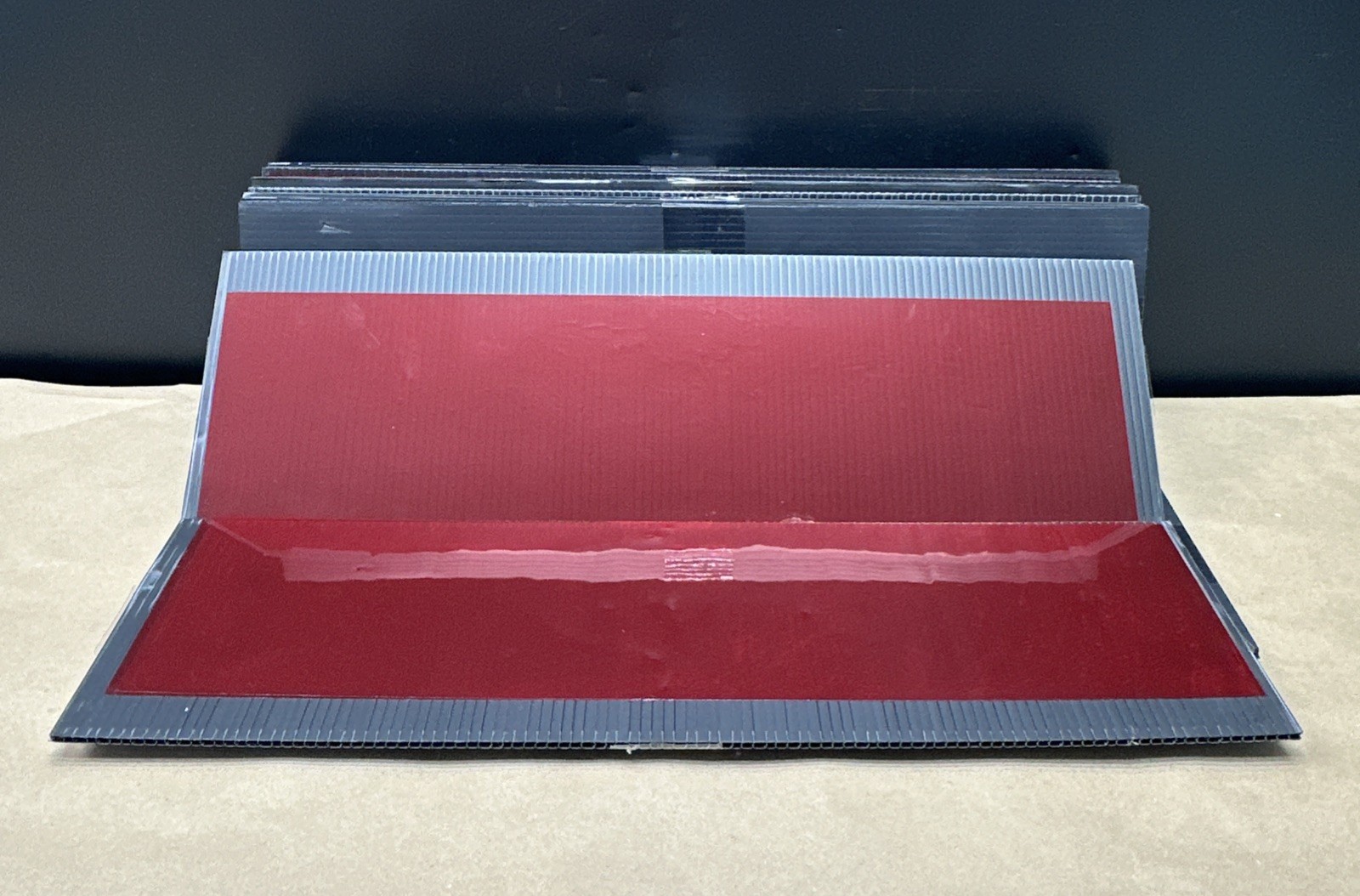 (9) Maudlin PL5-002P Red Plastic Shim Stock Sheets, 5×5″W x 20″L x 0.002″ Thick