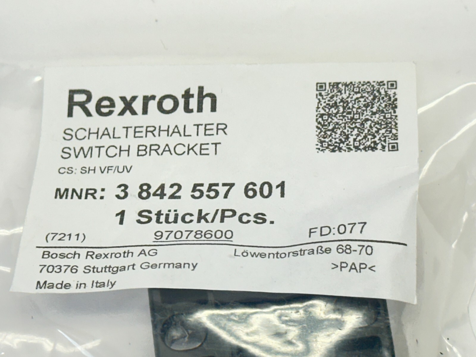 Bosch Rexroth 3842557601 Switch Bracket SH VF/UV LOT OF 2