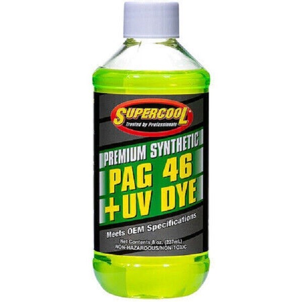 Supercool P46-8D A/C Compressor Pag Lubricant, W/Uv Dye Plastic Bottle 8oz