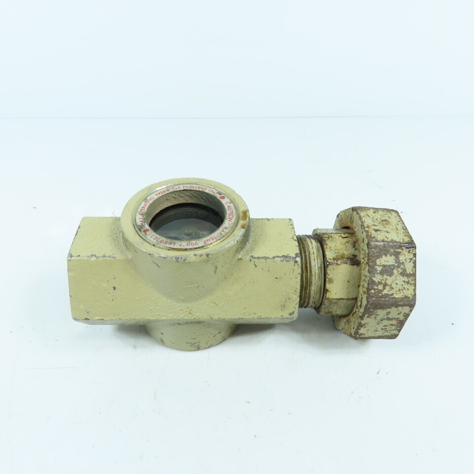 Midwest 350SS 1-1/4″ NPT Stainless Sight Flow Indicator Glass 125 PSIG Max 200-Â