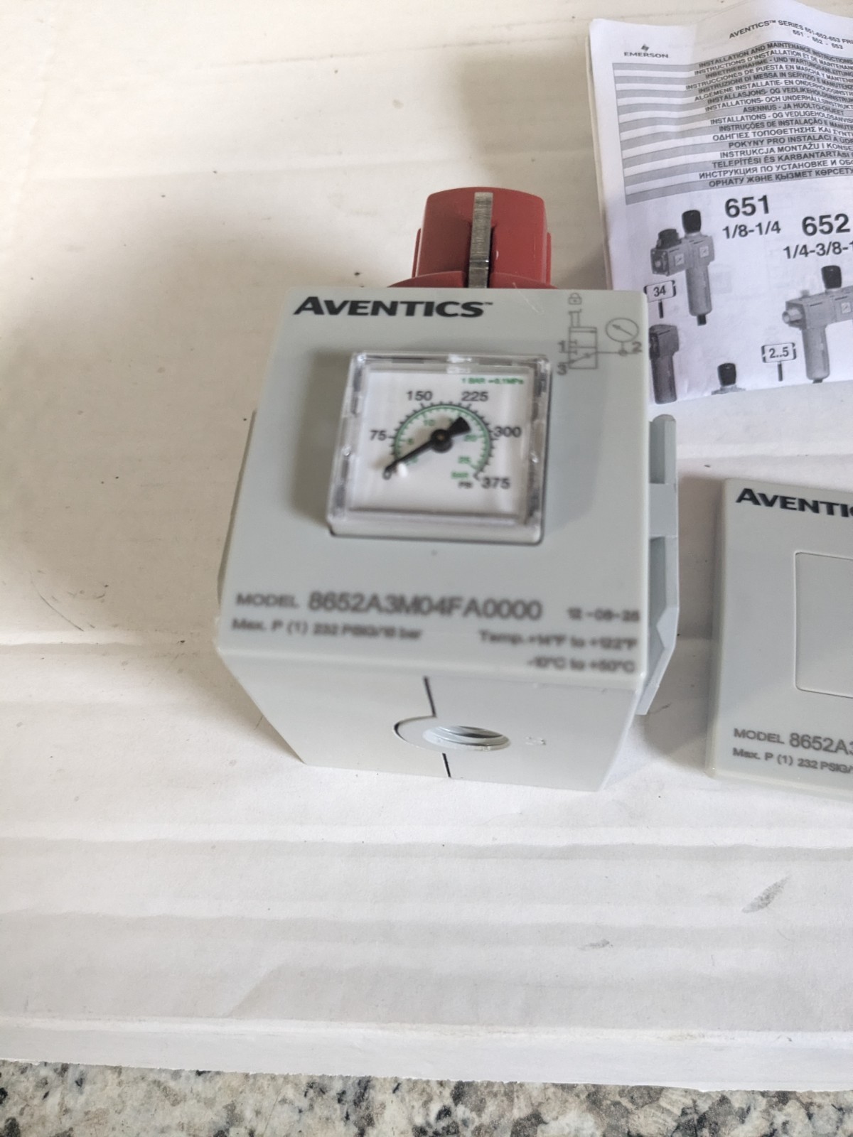 NUMATICS Aventics Shut Off Valve 1/2 in NPT, 1/2 in NPT 8652A3M04FA 232 psig New