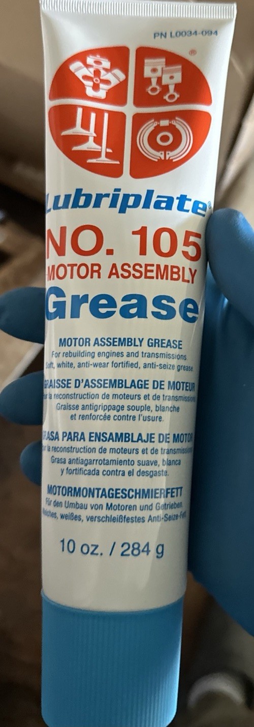 L0034-094 No. 105 Motor Assembly Grease 10 oz Tube Lubricant Industrial Auto
