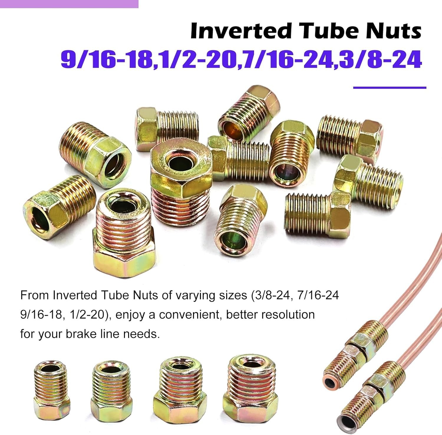 25 ft Copper Nickel Brake Line Kit with Fittings for Hydraulic Systems