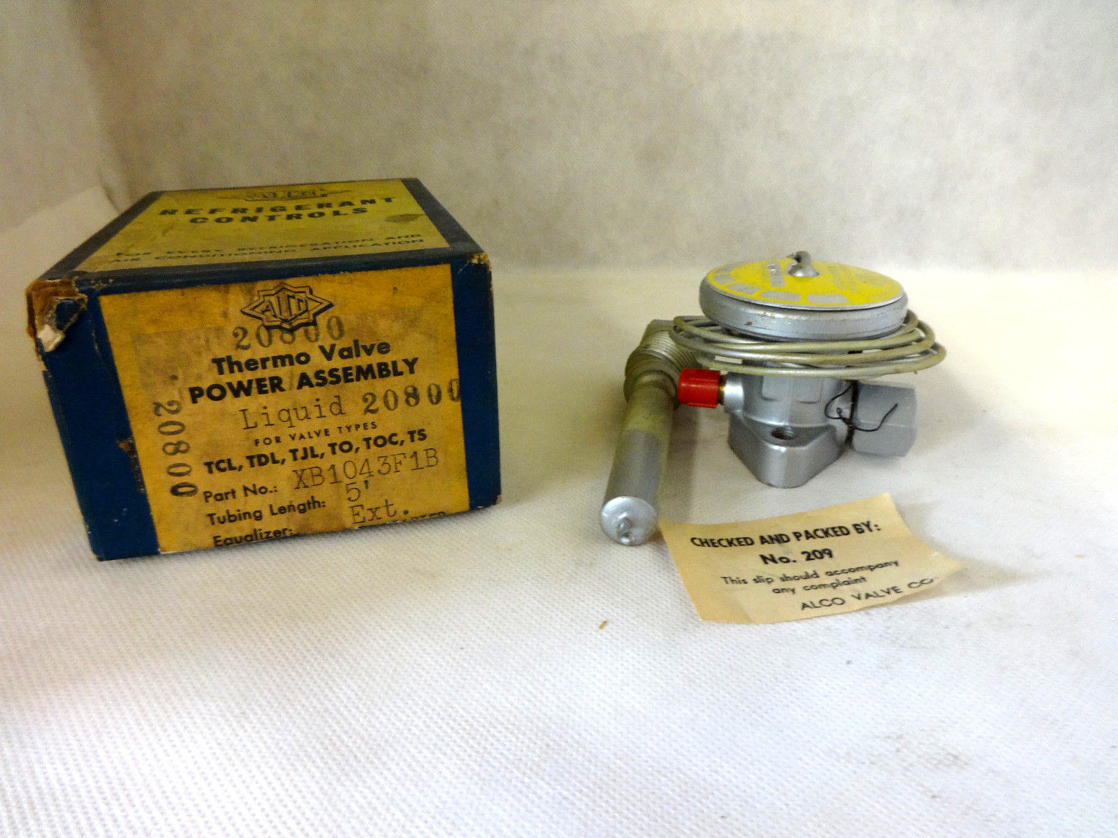 NEW IN BOX ALCO XB1043F1B THERMO VALVE POWER ASSEMBLY LIQUID 5′ TUBING