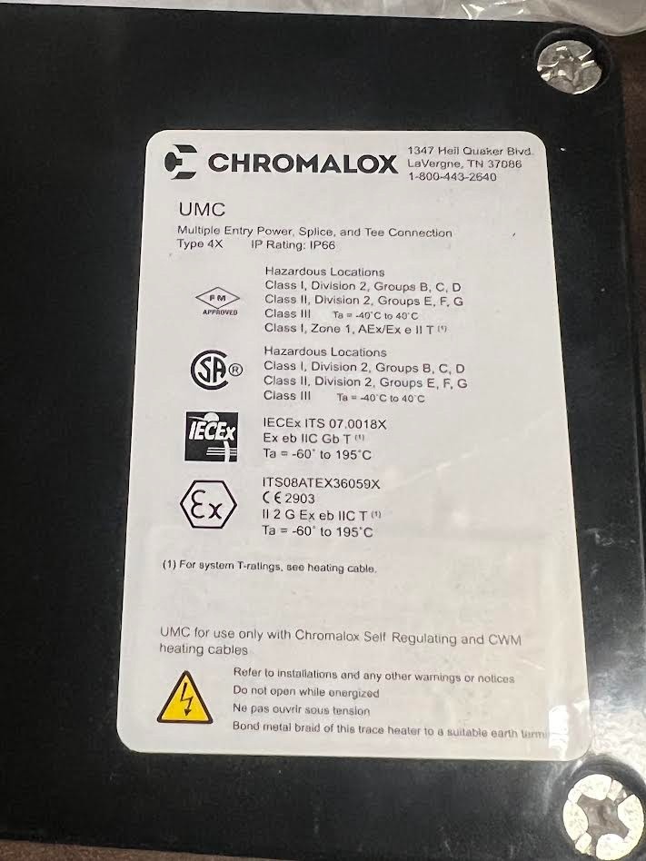 Chromalox 393561 UMC Multi Entry Kit 56258152 New open box missing parts