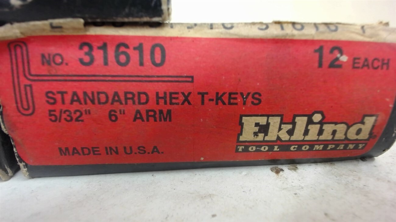 Lot Of 30 — Eklind 31610 Standard Hex T-Keys, 5/32″, 6″ Arm