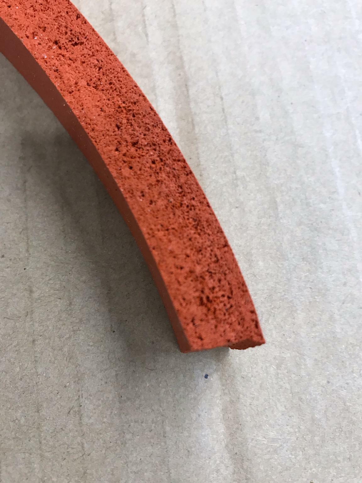 12″ x 7/8″ x 1/2″ High Temp Red Silicone Foam Strip Seal Pad Sold Per Foot