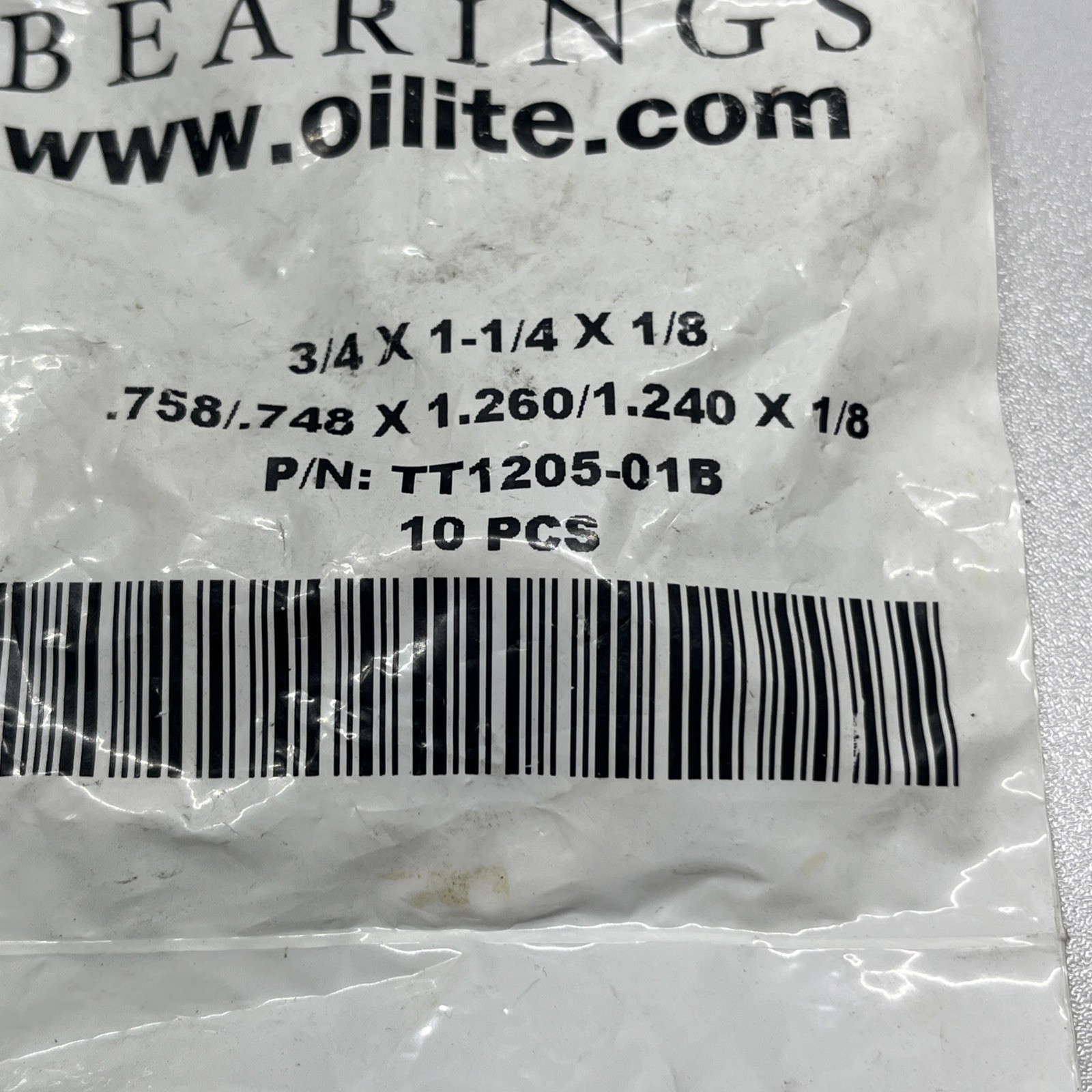LOT OF 10 pcs – OILITE TT1205-01B – SINTERED BRONZE THRUST 3/4 x 1-1/4 x 1/8