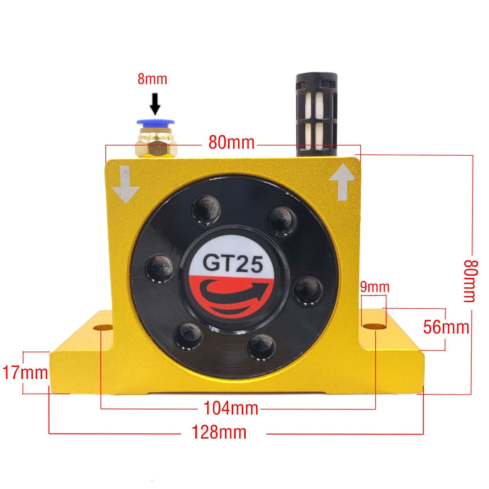 2X GT25 1/4” Industrial Pneumatic Compressed Air Power Wheel Turbine Vibrator