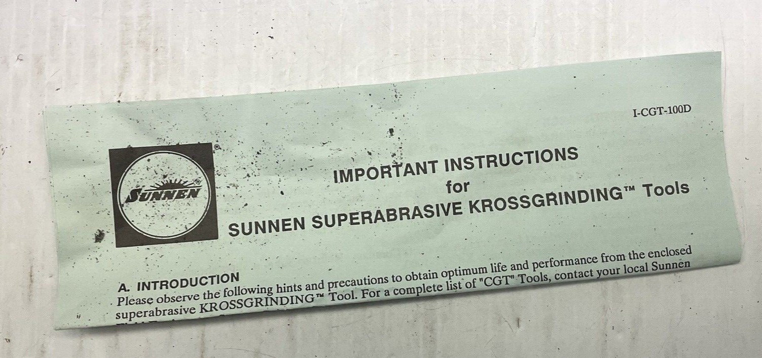 SUNNEN KROSSGRINDING SYSTEM CGT-10-333-D7