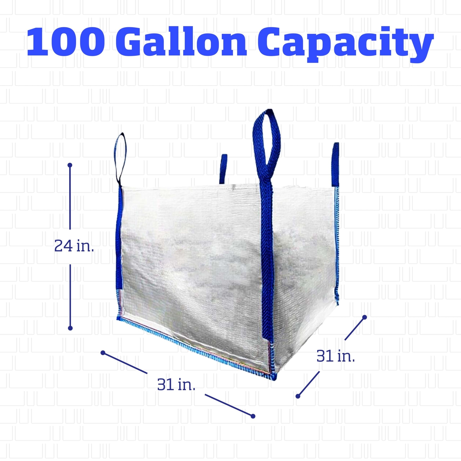 DURASACK Heavy Duty Builder’s Bulk Bags 100-Gallon White Woven Polypropylene