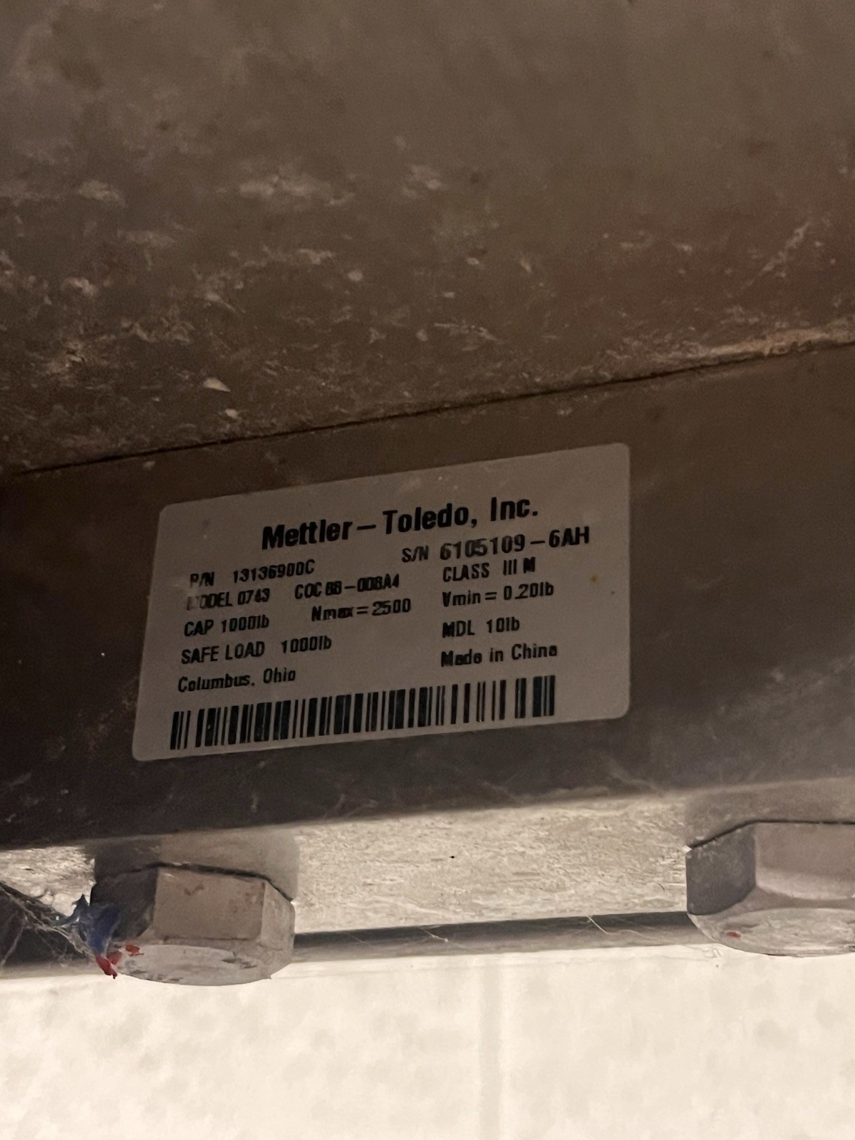 Mettler Toledo Stainless Steel Floor Scale 2000 lb Capacity 5’ x 5’ food grade