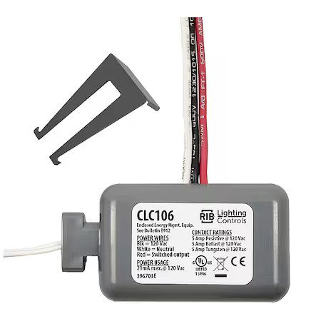 Functional Devices-Rib Clc106 Closet Light Controller, Door, Gray, 120Vac