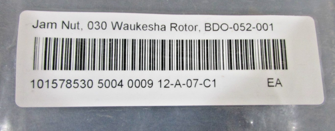 Jam Nut BDO-052-001 Waukesha Rotor Lot of 10