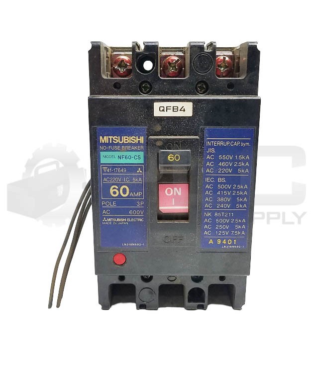 MITSUBISHI NF60-CS NO-FUSE CIRCUIT BREAKER 60AMP 3P 600V