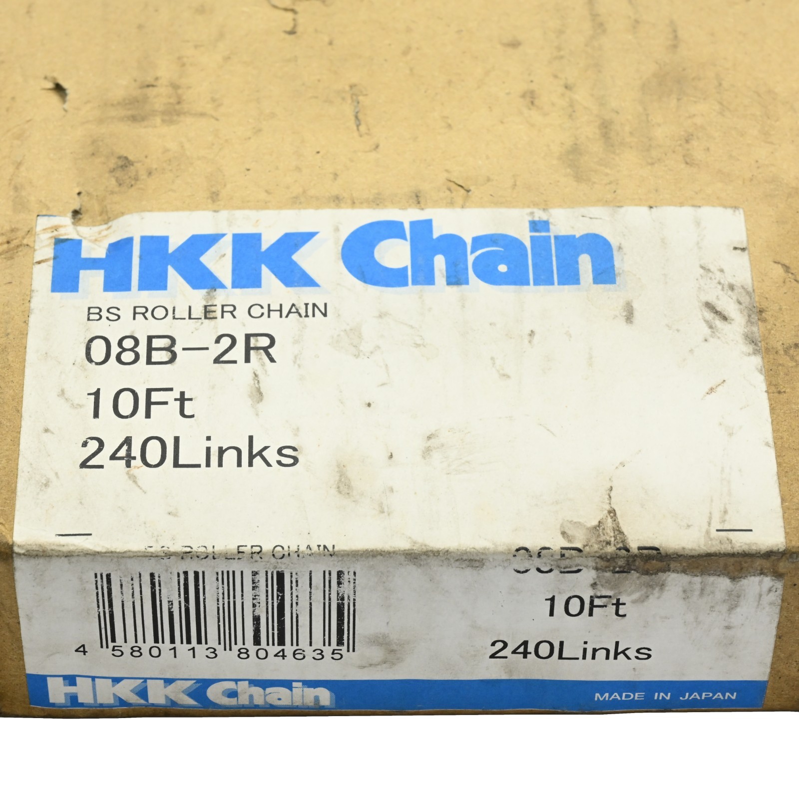 HKK Chain 08B-2R BS Roller Chain, 10ft, 240 Links