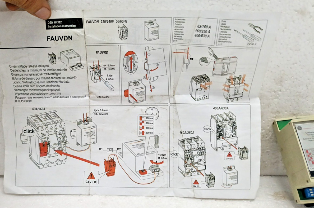 GE Record Plus FAUVDN Undervoltage Release Delayed 220/240V 50/60Hz 430858