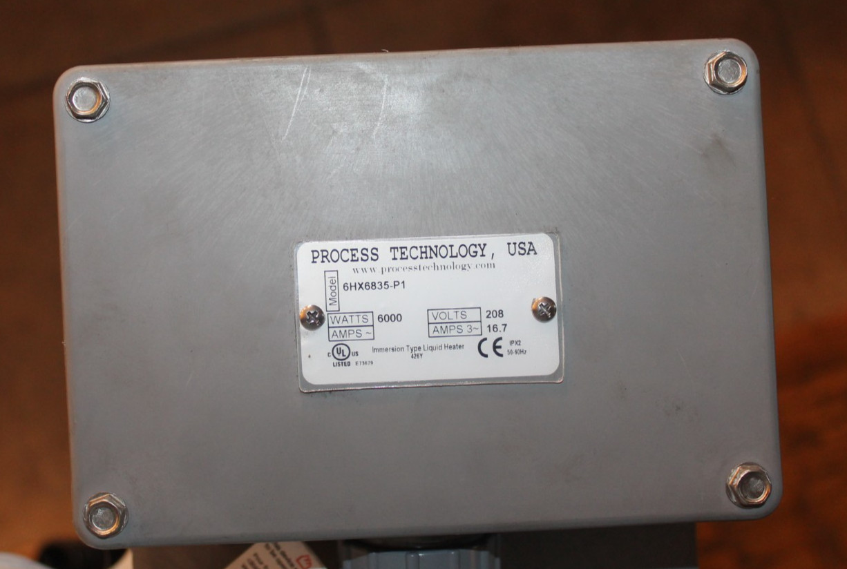 6HX6835-P1 6HX, PTFE, 6KW, 208V, 3PH, P1, 35″OAL, 28″HZ Process Technology