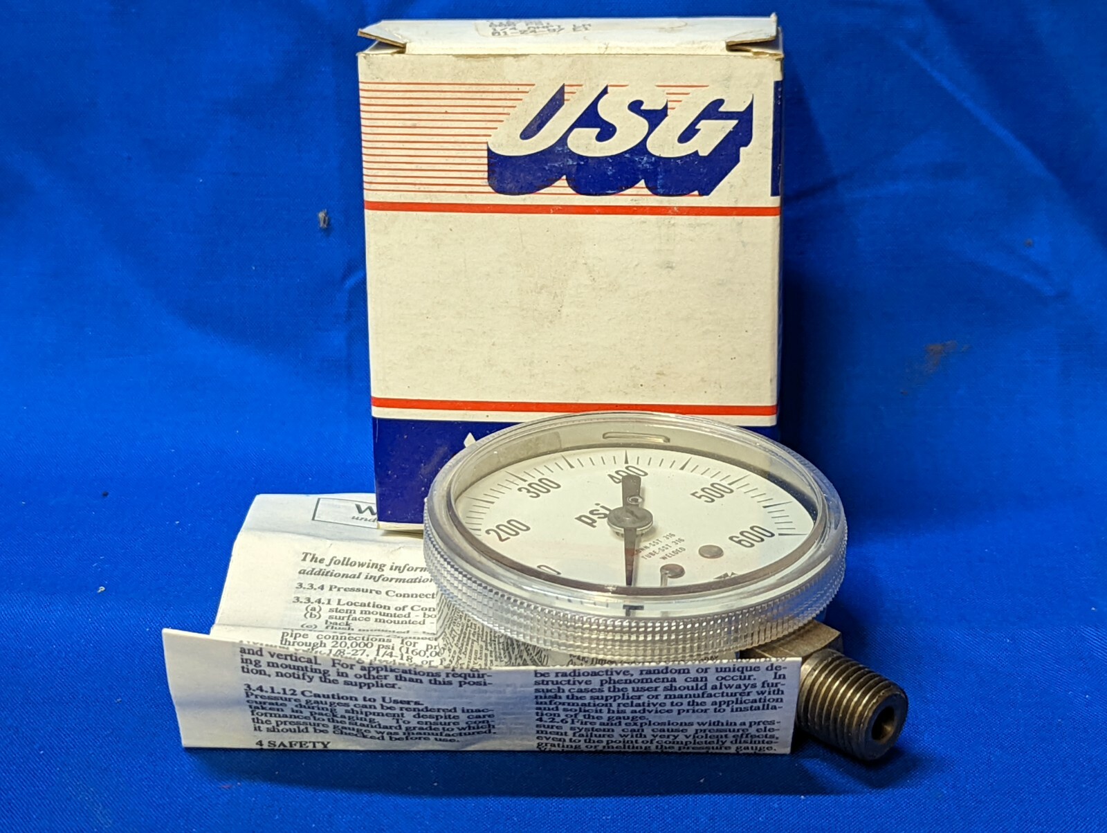 USG AMTEK PRESSURE GAUGE 0/600 PSI 1/4″ ANPT STAINLESS STEEL #: 110799