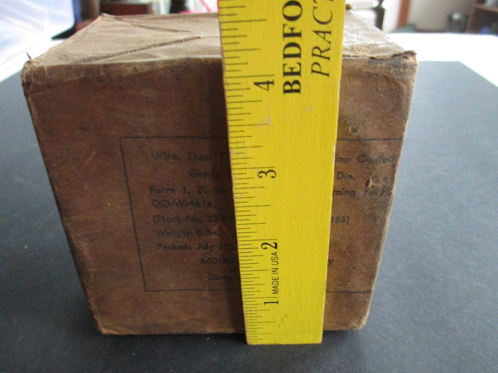 NOS VINTAGE 5 lb SPOOL 1953 Modern Wire Co. 0.0625 inch Steel Zinc Annealed B69