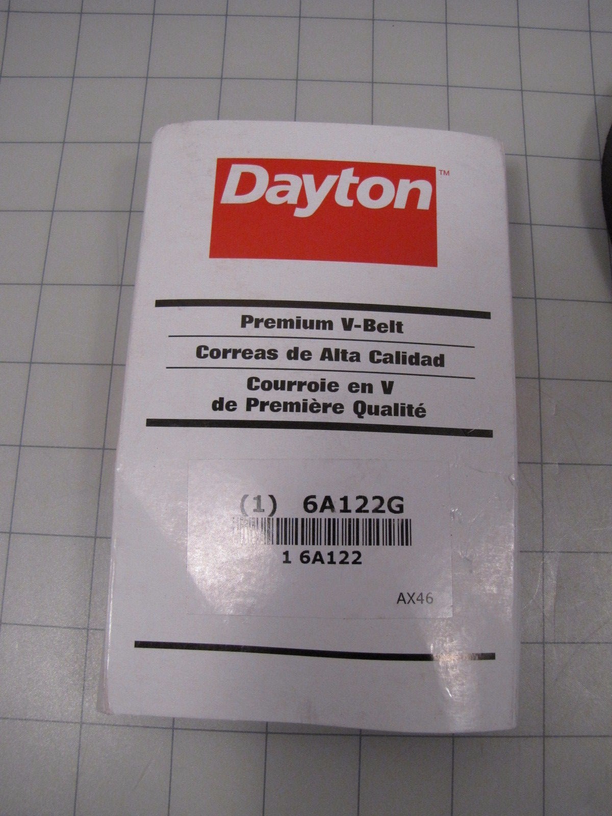 Dayton 6A122G AX46 Premium Cogged V-Belt 48″ Outside Length 1/2″ Top Width NEW