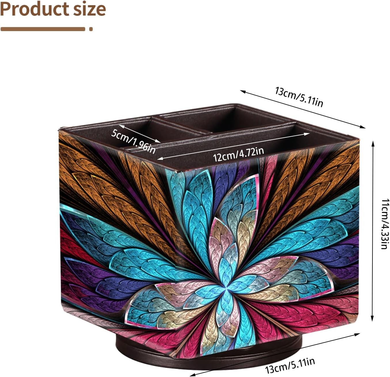 YAPISHI Remote Control Holder TV Caddy for Square, Flower Fractal