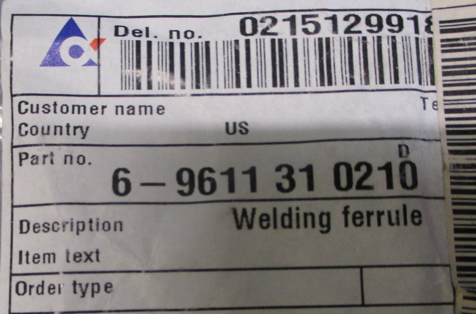 (Lot of 4) Tetra Pak 6-9611-31-0210 Welding Ferrule 1-15/16″Bore 7/8″W 2-1/2″OD