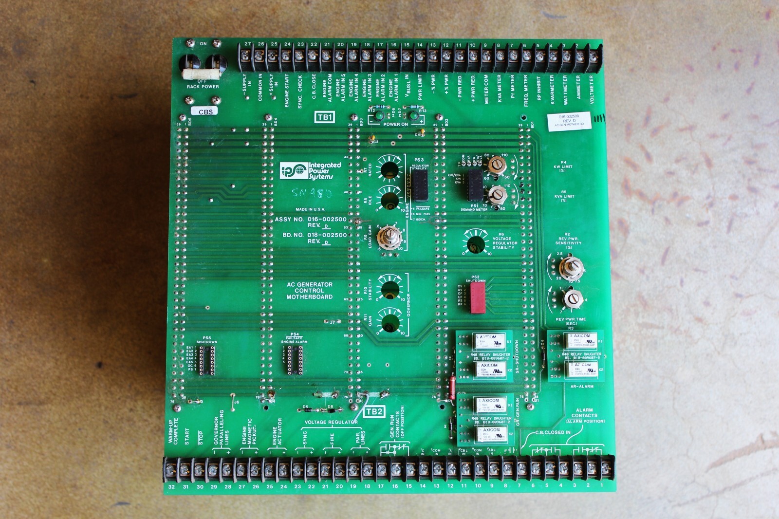 NOV INTEGRATED POWER SYSTEMS IPS POWER SUPPLY 016-002500 MOTHERBOARD SN# 1039