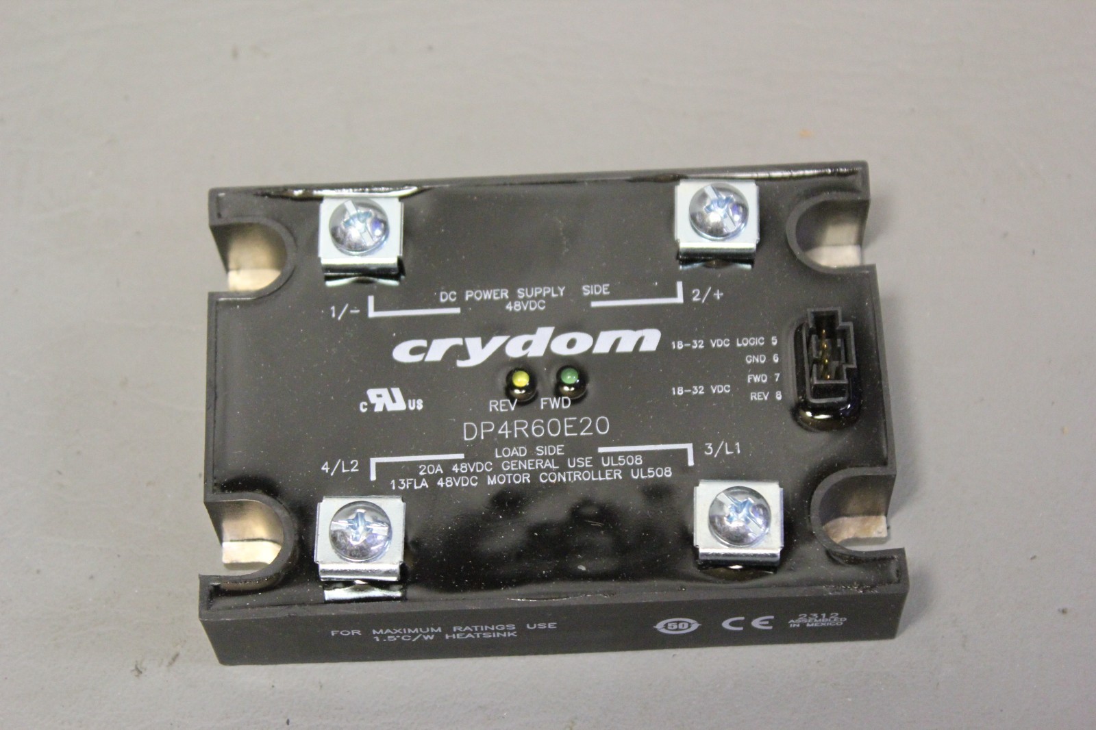 NEW CRYDOM SOLID STATE CONTACTOR MOTOR CONTROLLER 20A 48VDC DP4R60E20