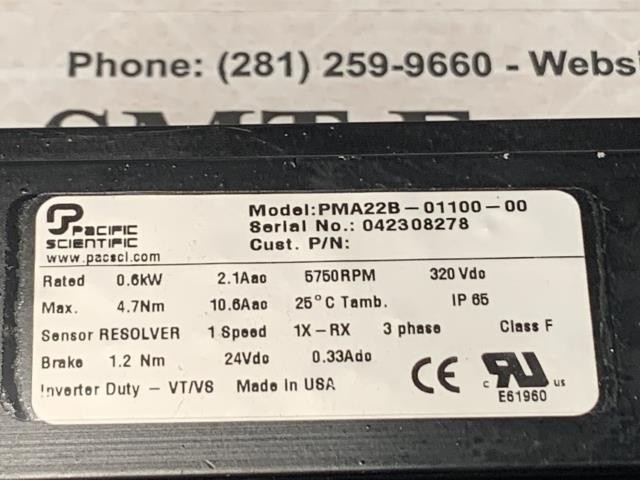 Pacific Scientific Servo Motor – PMA22B-01100-00 w/Warranty